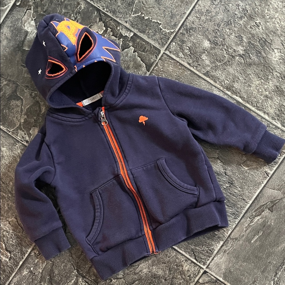 BILLY BANDIT Kids Hoodie with Fun Face-mask Style Superhero Hood Zipper